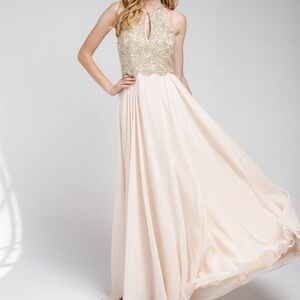 EVENING FORMAL PARTY OPEN BACK GOWN ACSU001 CHAMPG